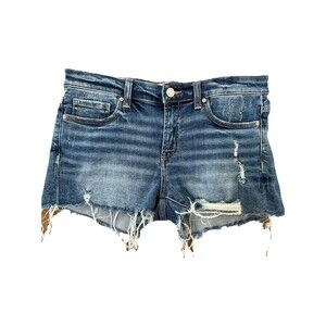 BKE Denim Stella Mid-Rise Distressed Cutoff Jean Shorts Raw Frayed Hem 29